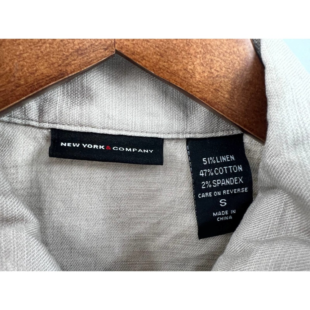 New York and Company linen and cotton tan jacket blazer size small - Picture 4 of 4